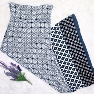 Max Studio Blue Geometric Print Maxi Skirt